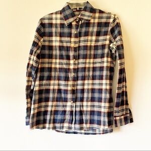 𝅺BRANDY Melville Flannel Shirt Blue White Plaid
